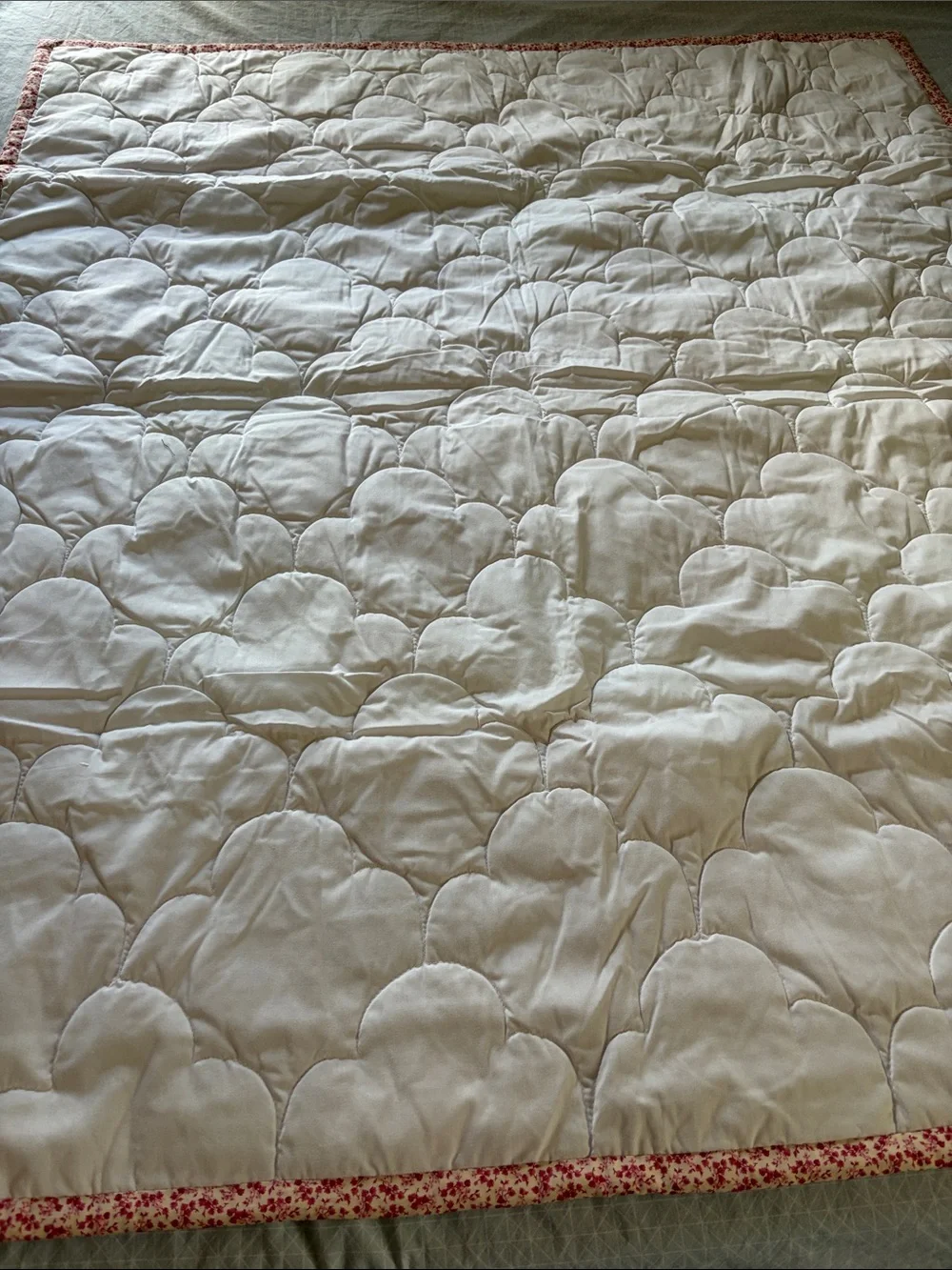 Vintage Handmade Pink Floral Patchwork Quilt